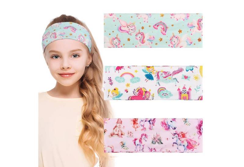 BETESSIN Haarband Stirnband Mädchen Kinder Einhörner Haarband 3 Stück in 3 Farben von BETESSIN