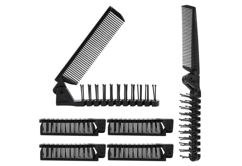Sliverdew Haarbürsten-Set 6er Set Faltbare Mini-Haarbürste Schwarz, Reise-Kamm Massagekopfbürste von Sliverdew