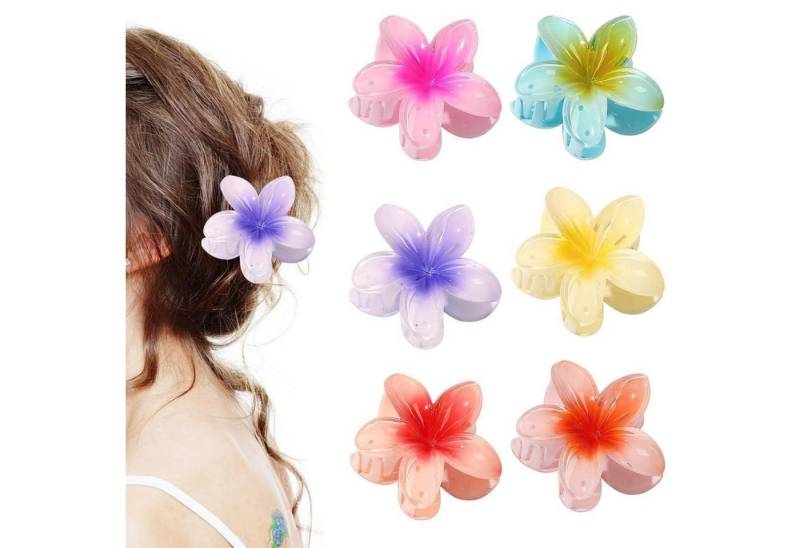 Aucuu Haarclip Blumen-Haarklammern 6 Stück Mehrfarbige Acryl Haarspange Rutschfest von Aucuu