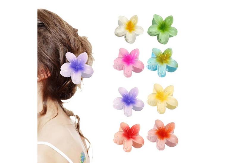 Aucuu Haarclip Blumen-Haarklammern 8 Stück Acryl Flower Hair Clips Hawaii Haarspangen von Aucuu
