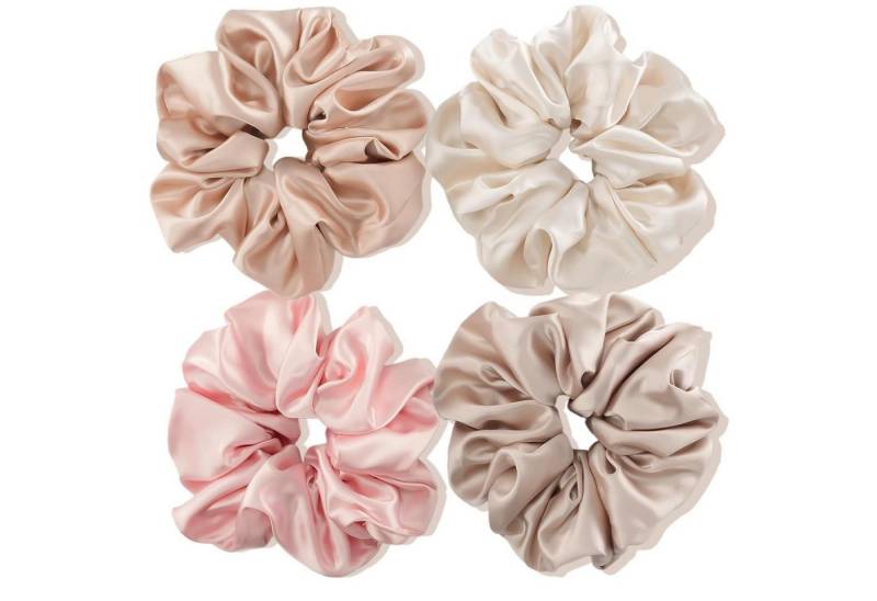 LuxusKollektion Haargummi (4 Stück) Große Seide Scrunchies Satin Haargummis Damen Mädchen 4 von LuxusKollektion