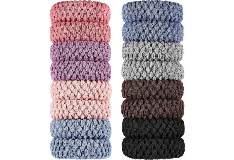 LuxusKollektion Haargummi 16 Stück Dicke Baumwolle Haargummi Nahtlose Haarbänder Rutschfest von LuxusKollektion