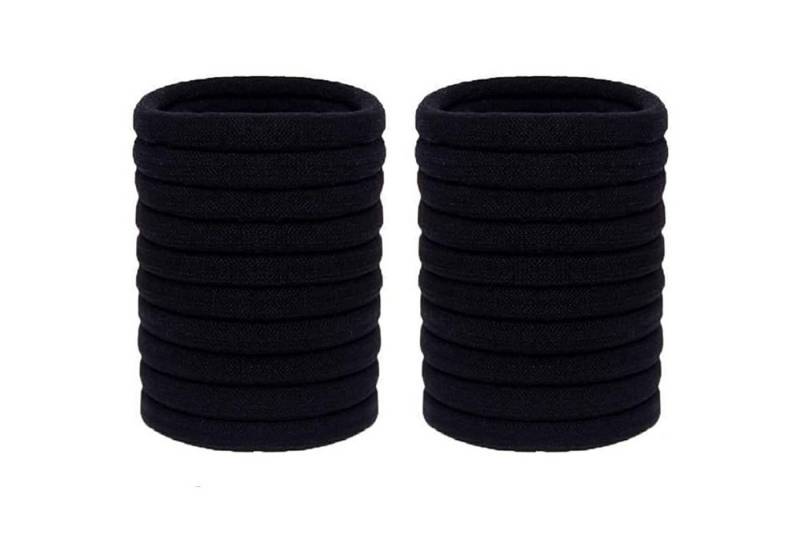 LuxusKollektion Haargummi 20 Premium Haargummis Schwarz Baumwolle elastisch Mädchen Haarband von LuxusKollektion