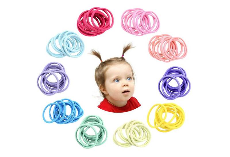 LuxusKollektion Haargummi 200 Stück bunte Haargummis elastisch Multicolor Haarbänder 2mm von LuxusKollektion