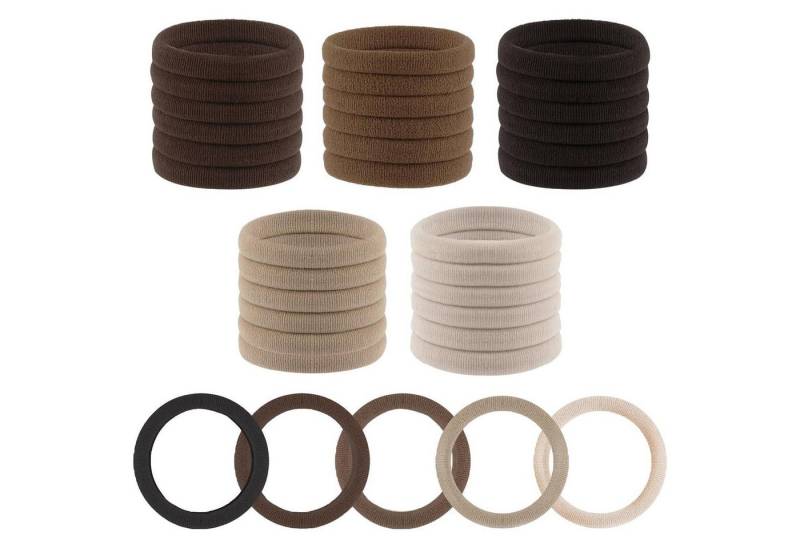Hopton Haargummi 30 Stück Haargummi Damen Braun Zopfgummis Elastisch Nylon mädchen von Hopton