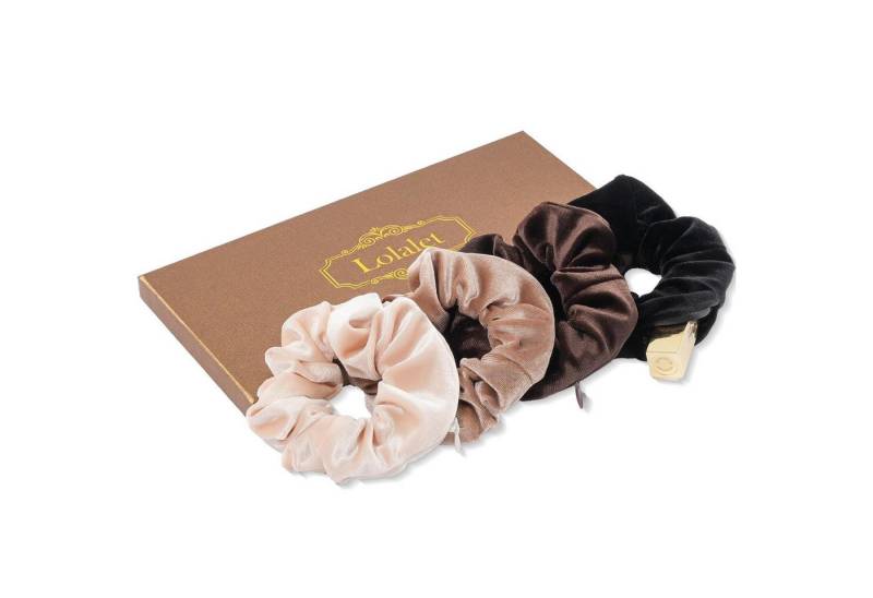 LuxusKollektion Haargummi 4er-Pack Scrunchies mit versteckten Taschen für Damen - Haargummis von LuxusKollektion