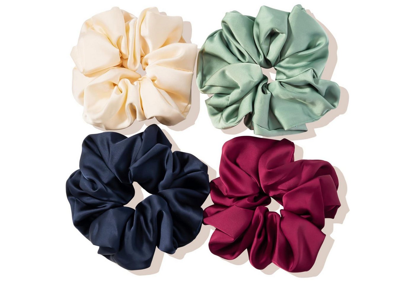 LuxusKollektion Haargummi Große Seide Haargummis Scrunchies Satin Damen Mädchen 4 Farben von LuxusKollektion