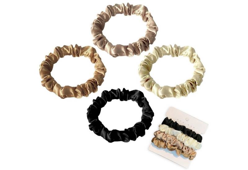 LuxusKollektion Haargummi Haargummi Seide Scrunchies Satin Haarschmuck 4 Stück Set von LuxusKollektion