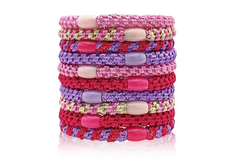 LuxusKollektion Haargummi Haargummis Mädchen Damen Mehrfarbig Elastisch 10 Stück Rosa von LuxusKollektion