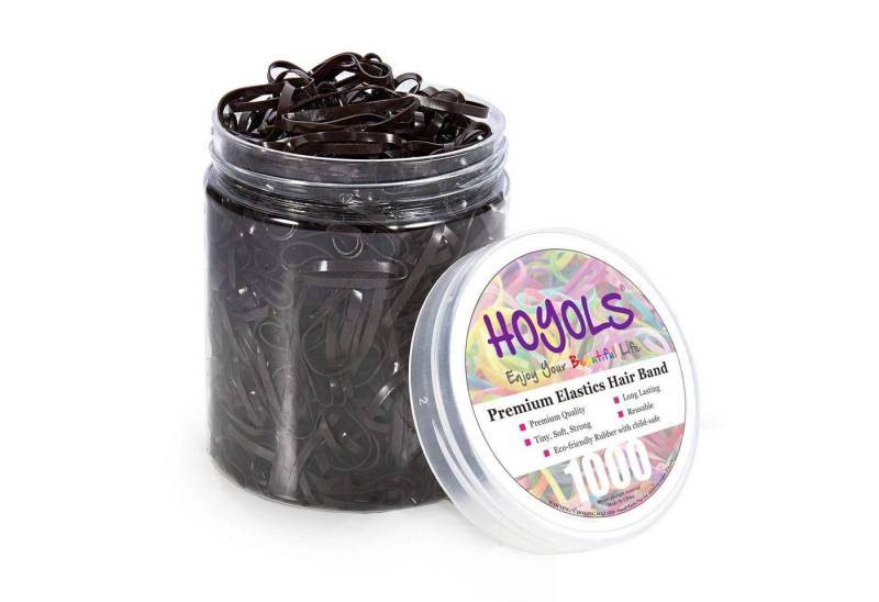 LuxusKollektion Haargummi Kleine Haarelastiken Braun Frauen Kinder Mini Polybands 1000 Stück TPR von LuxusKollektion