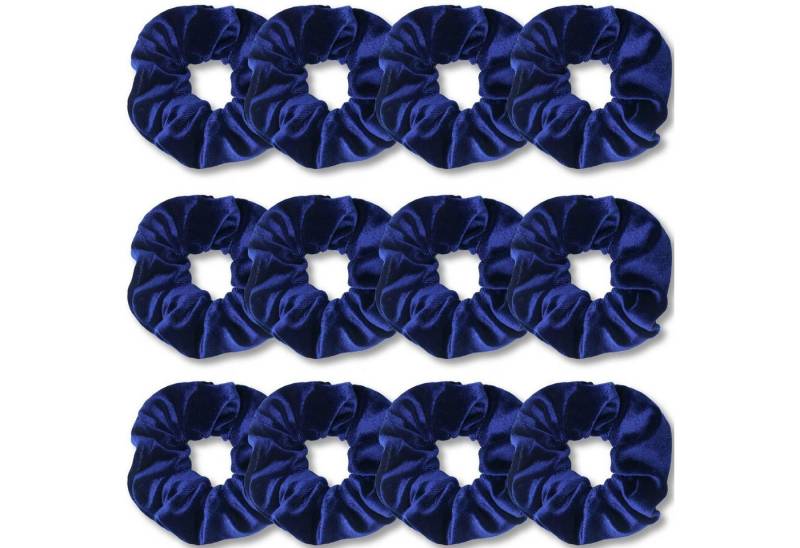 LuxusKollektion Haargummi Königsblaue Premium-Samt-Haargummis für Damen und Mädchen, 12er Set von LuxusKollektion