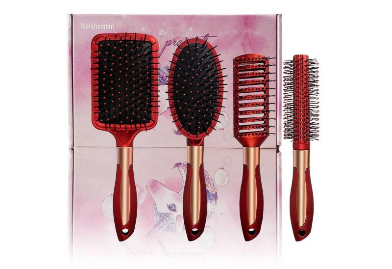 LuxusKollektion Haarkamm 4-teiliges Haarbürsten-Set: antistatische Massage, ovale entwirrende von LuxusKollektion