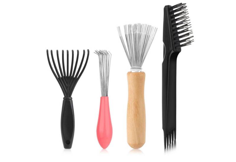 LuxusKollektion Haarkamm 4er Set Haarbürstenreiniger Mini Bürstenreinigung Tragbare Kamm von LuxusKollektion