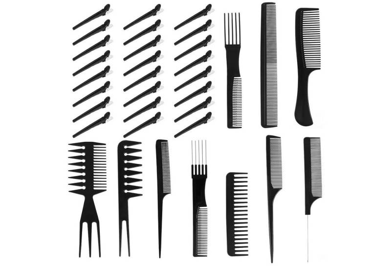 LuxusKollektion Haarkamm Profi Styling Kämme Set 34 teilig mit Clips Schwarz von LuxusKollektion
