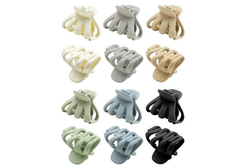 LuxusKollektion Haarklammer 12 Stück Haarklammer klein Octopus Haarspangen Damen matt 4cm Hair von LuxusKollektion