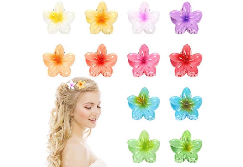 LuxusKollektion Haarklammer 12 Stück Kunststoff Blumen Haarklammer klein Hawaii Haarspange Damen von LuxusKollektion