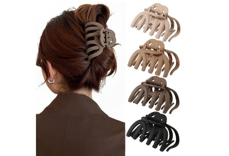 LuxusKollektion Haarklammer 4 Stück Große Haarklammer Oktopus Spinne Haar Klaue 9.5cm Damen von LuxusKollektion