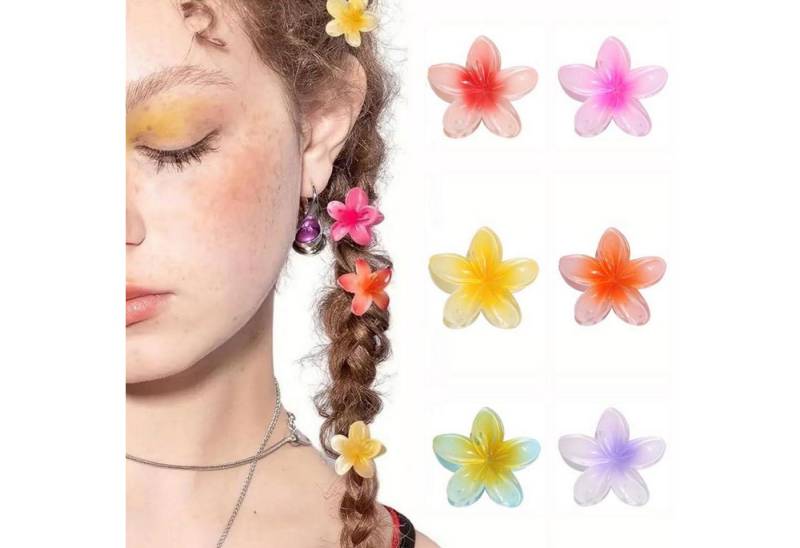 LuxusKollektion Haarklammer 6er Set Blumen Haarklammer 4cm Acryl Haarspangen Mädchen Haar Clips von LuxusKollektion