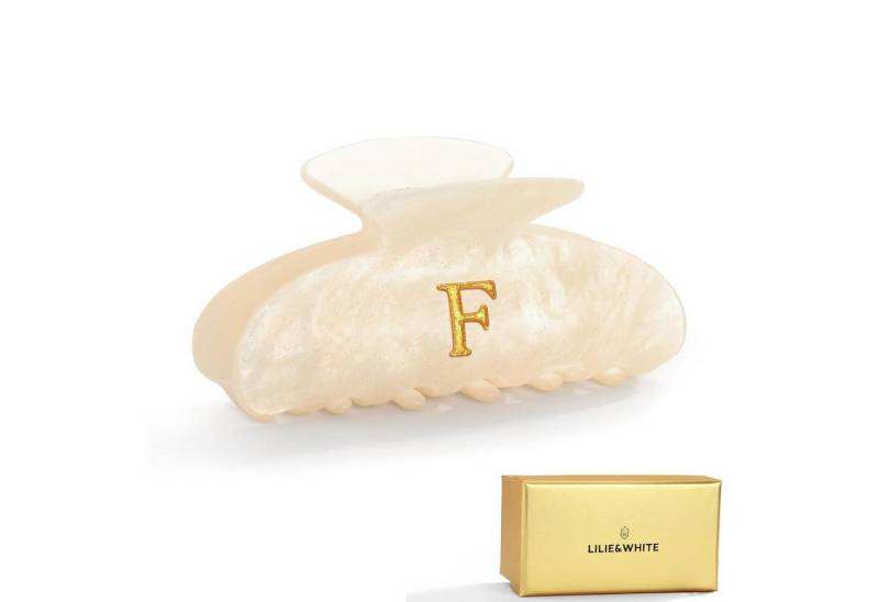 LuxusKollektion Haarklammer Haarklammer Damen Perlmutt Haarclip Buchstabe 1 Stück (1er Pack) F von LuxusKollektion