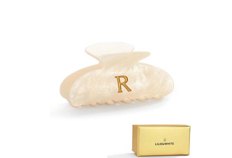 LuxusKollektion Haarklammer Haarklammer Damen Perlmutt Kunstharz Buchstabe 1 stück (1er Pack) R von LuxusKollektion
