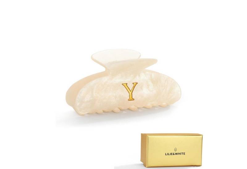 LuxusKollektion Haarklammer Haarklammer Damen Perlmuttoptik Accessoire Alltag 1 stück 1er Pack Y von LuxusKollektion