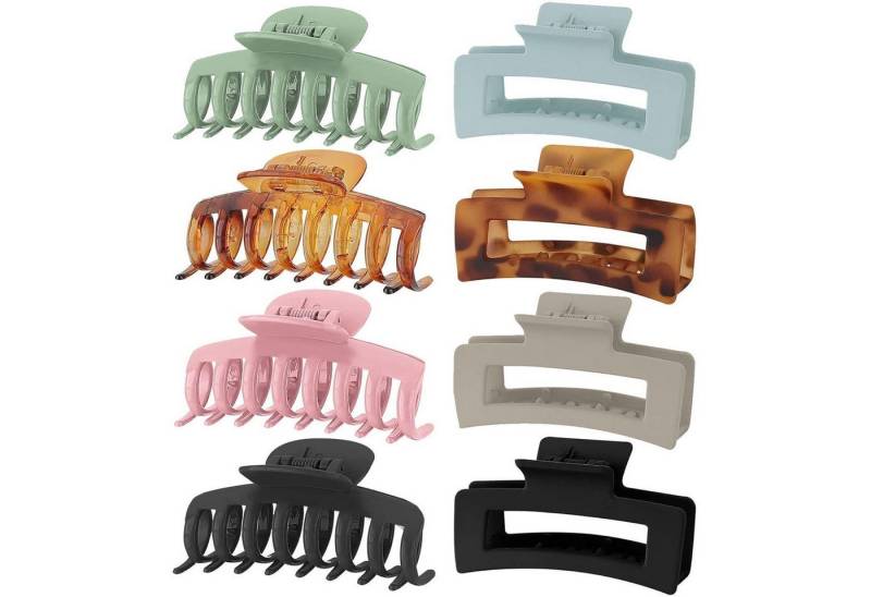 LuxusKollektion Haarklammer Haarklammer Haarspange JawClip 8cm Rutschfest Frauen 8 Stück Muster A von LuxusKollektion