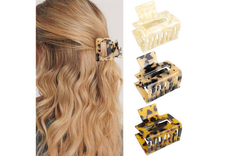 LuxusKollektion Haarklammer Haarklammer Set Leopardenmuster Damen Mittelgroß Acetat Claw Clip 3 von LuxusKollektion