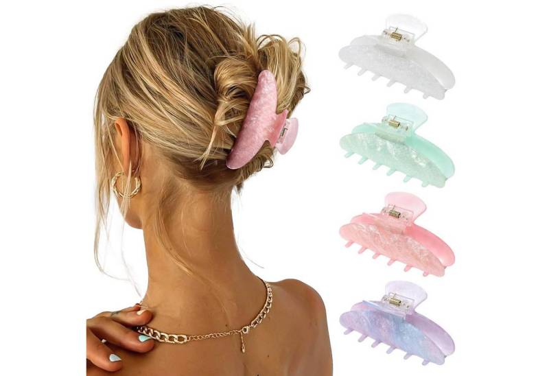 LuxusKollektion Haarklammer Haarklammern Akryl Glitzer Claw Clip Sparkle(White Purple Pink Green) von LuxusKollektion