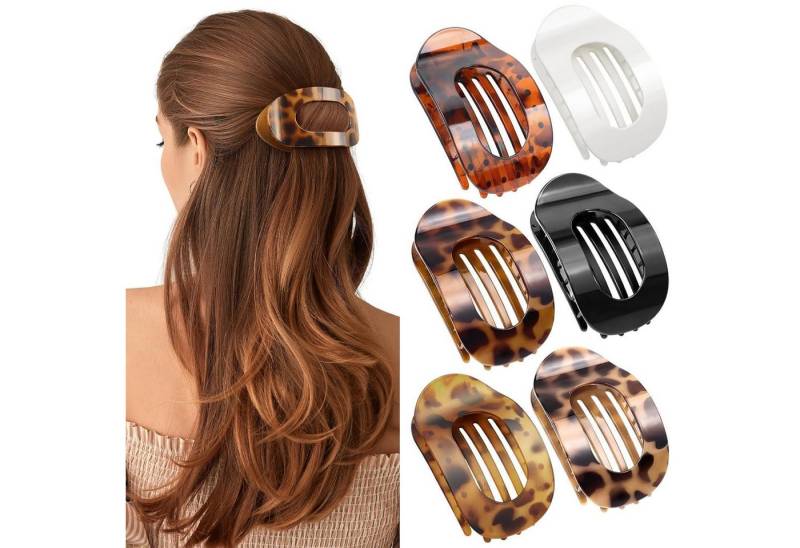 LuxusKollektion Haarklammer Haarklammern Damen 6 Farben Flache Rutschfeste Claw Clip Elegant Sport von LuxusKollektion