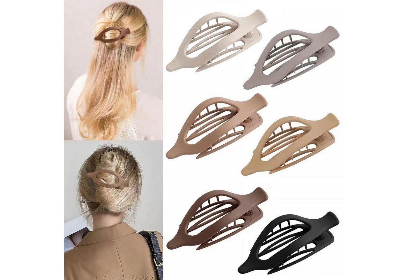 LuxusKollektion Haarklammer Haarklammern Damen Französische Flache Spangen Starkem Halt Feines von LuxusKollektion