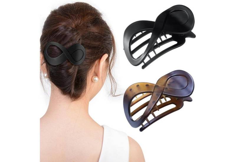 LuxusKollektion Haarklammer Haarspangen Damen Schildpatt Haarklammer Groß Rutschfest Französisch von LuxusKollektion