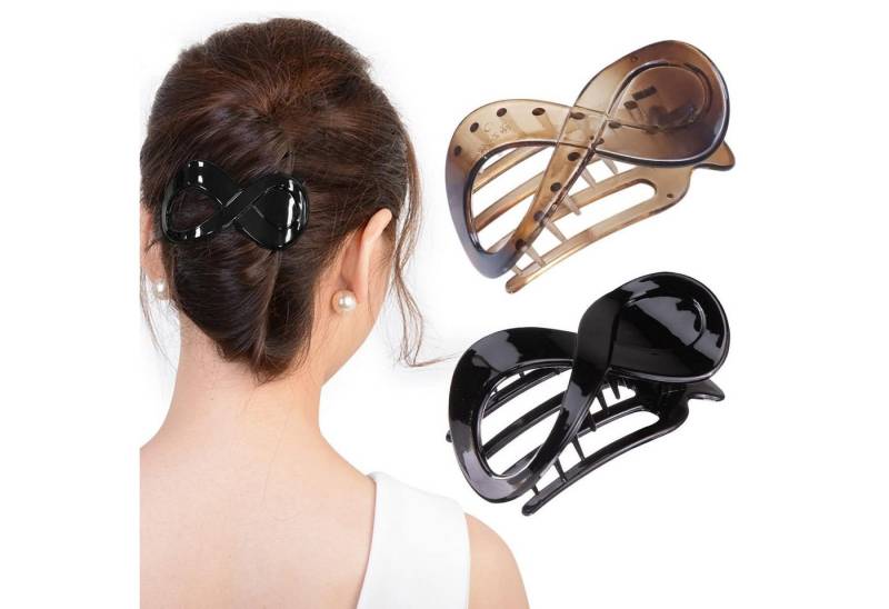 LuxusKollektion Haarklammer Haarspangen Damen Schildpatt Haarklammer Groß Rutschfest Französisch von LuxusKollektion