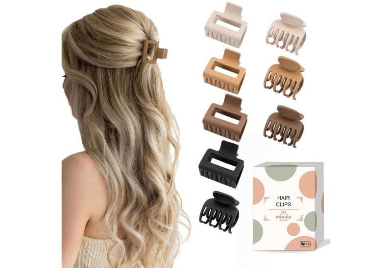 LuxusKollektion Haarklammer Kleine Haarklammer Set 8 Stück 2 Stile matte Damen Haarspangen von LuxusKollektion