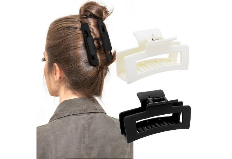 WLLHYF Haarklammer Quadratische Klauenclips 2 Stück 8,5 cm Mittelgroße Haarklammern Matt von WLLHYF