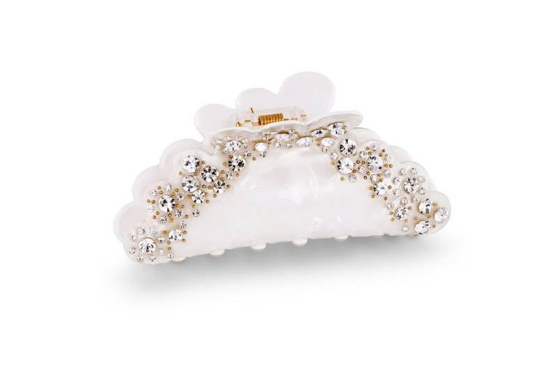 LuxusKollektion Haarklammer Weiße Haarklammer mit Strasssteinen aus Acryl - Elegante Damen Spange LuxusKollektion Haarklammer Weiße Haarklammer mit Strasssteinen aus Acryl - Elegante Damen Spange von LuxusKollektion