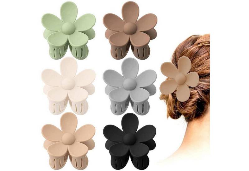 LuxusKollektion Haarklemme 6er Set Blumen Haarklammern Acryl Matte Große Klauen Clips für Frauen von LuxusKollektion