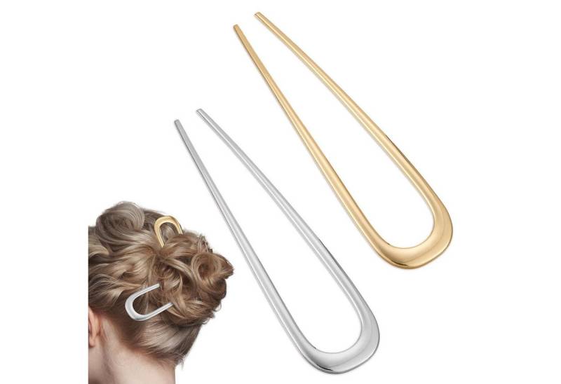 LuxusKollektion Haarnadeln 2er Set U-förmige Haarnadeln 14cm Metall Hairpin Clip für Damen Frauen von LuxusKollektion