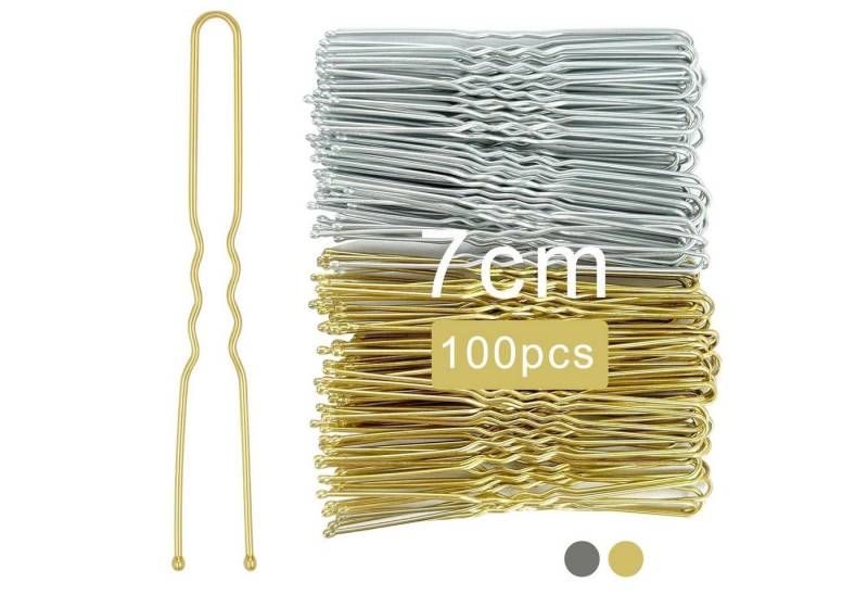 LuxusKollektion Haarnadeln Haarnadeln Silber Gold Haarklemmen Damen 100 Stück 7cm U-Förmige Bobby von LuxusKollektion