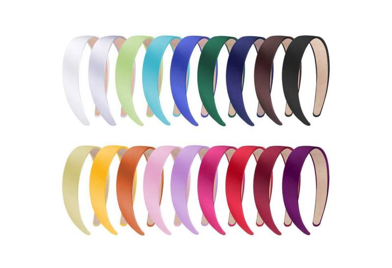 LuxusKollektion Haarreif 18er Set breite Satin Stirnbänder Haarreifen Damen Mädchen - 18 Farben von LuxusKollektion