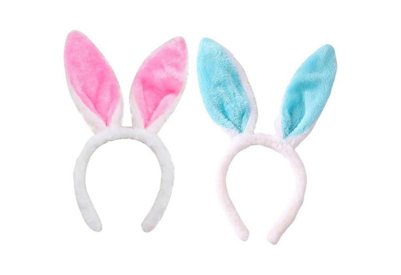 LuxusKollektion Haarreif 2 Stück Hasenohren Kostüme Haarreif Damen Plüsch Stirnbänder Ostern von LuxusKollektion