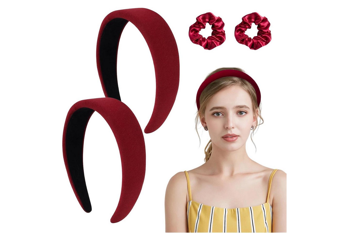 LuxusKollektion Haarreif 2 Stück Weinrot Haarreif Samt 2cm Breit Damen Haarschmuck LuxusKollektion Haarreif 2 Stück Weinrot Haarreif Samt 2cm Breit Damen Haarschmuck von LuxusKollektion