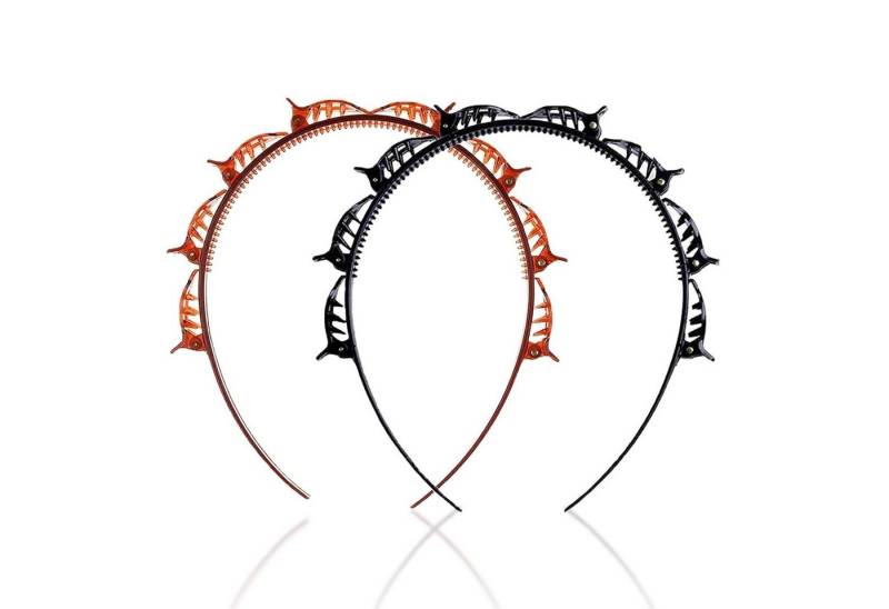 Bipl Haarreif 2er Set Haarreif mit Klammern Twist Clip Stirnband Haarstyling-Zubehör von Bipl