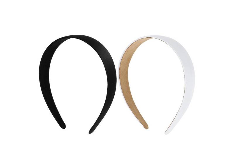 LuxusKollektion Haarreif 2er Set Schwarze Satin Haarreifen 2.5cm breit für Damen - DIY Retro von LuxusKollektion