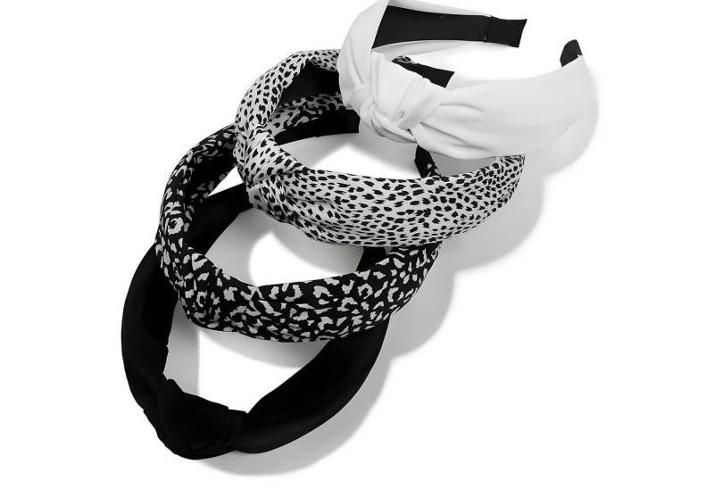 EUDUQ Haarreif 4er Set Damen Stirnbänder Retro Style Haarreif Leopardenmuster Mix von EUDUQ