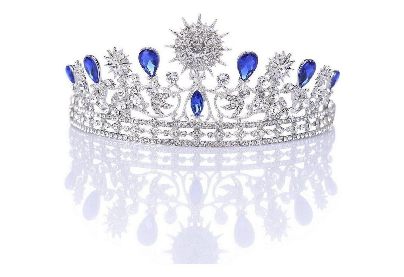 LuxusKollektion Haarreif Diadem Hochzeit Krone Tiara Strass Haarreifen Prinzessin Glitzer von LuxusKollektion