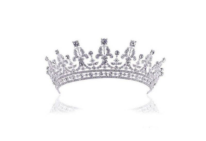 LuxusKollektion Haarreif Diadem Hochzeit Krone Tiara Strass Haarreifen für Braut in Silber von LuxusKollektion