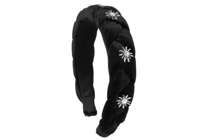 LuxusKollektion Haarreif Haarreif Oktoberfest Dirndl Edelweiß Haarschmuck Trachten schwarz von LuxusKollektion