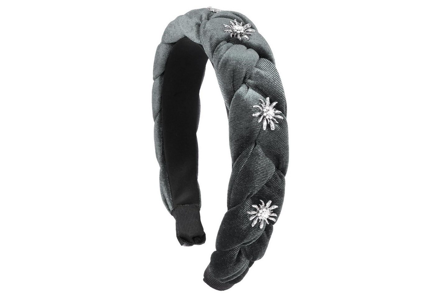 LuxusKollektion Haarreif Haarreif Oktoberfest Dirndl Edelweiß Trachten Damen grau von LuxusKollektion