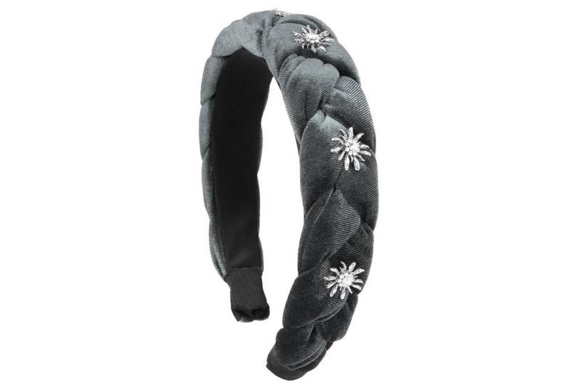 LuxusKollektion Haarreif Haarreif Oktoberfest Dirndl Edelweiß Trachten Damen grau von LuxusKollektion