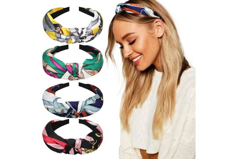 LuxusKollektion Haarreif Haarreifen Damen Mädchen 4 Stück Verknotet Stirnband Haarreif Boho von LuxusKollektion